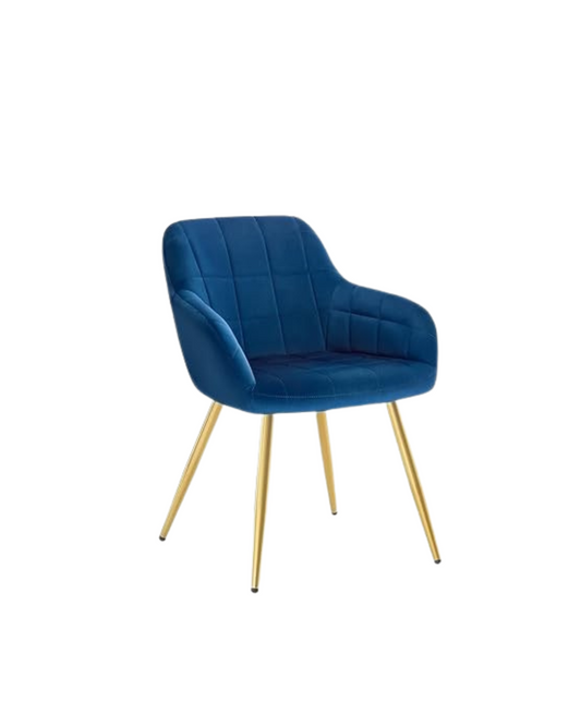 Silla Velvet Milano – Azul Noche & Dorado